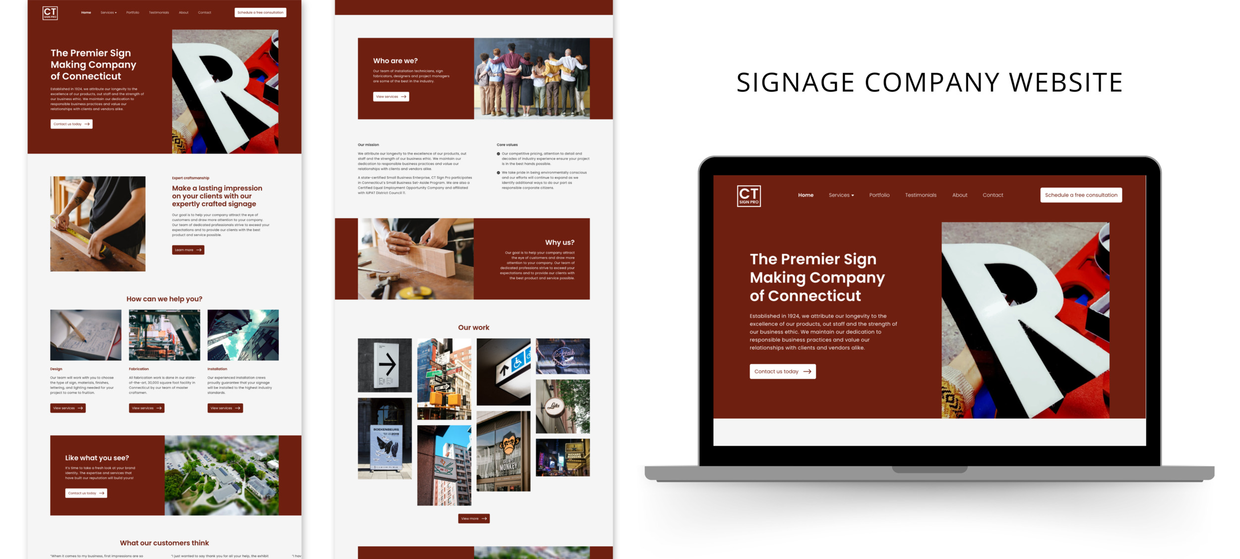 Signage company website Templates